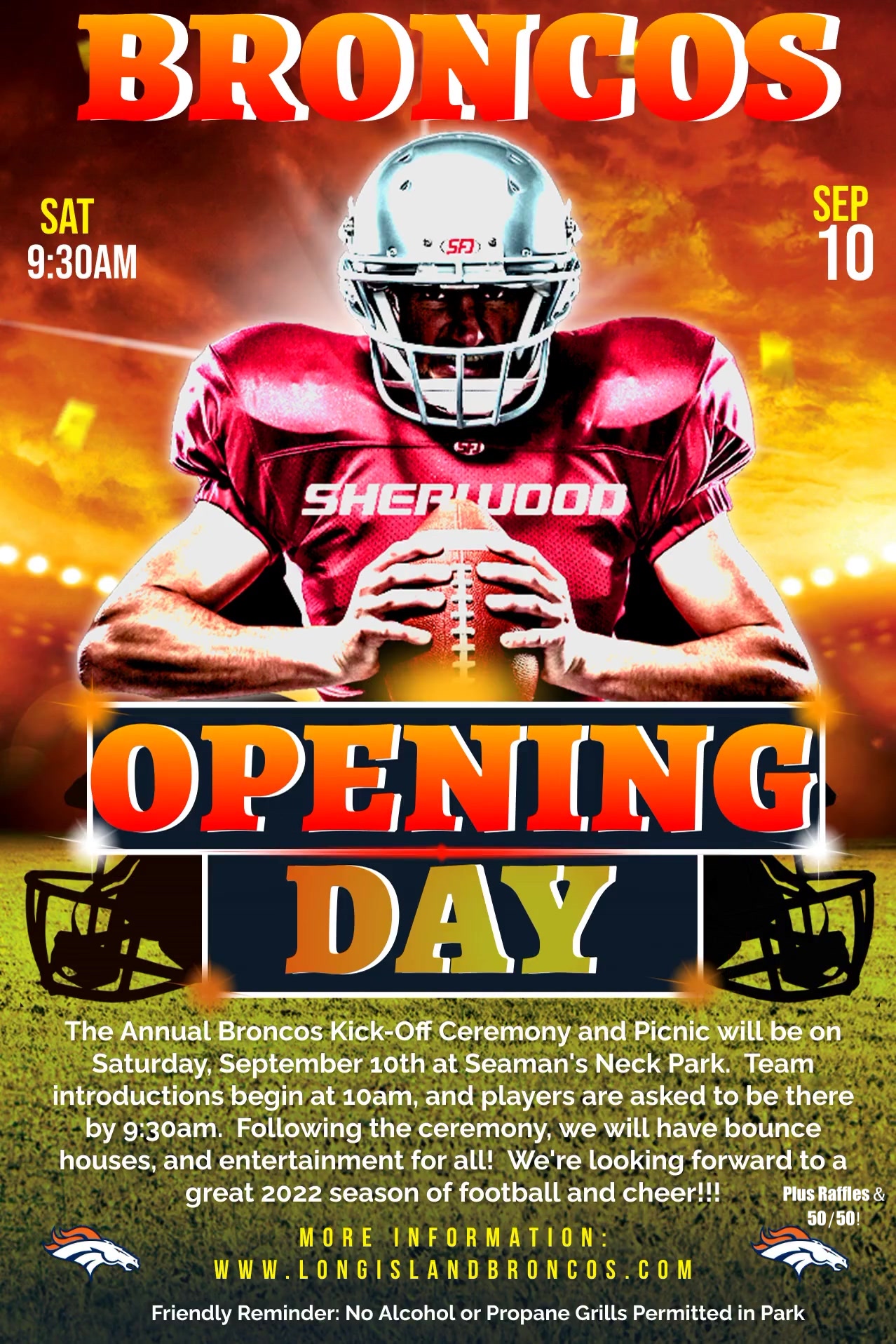 Long Island Broncos Broncos Football and Cheer